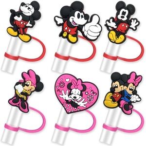 6Pcs Cartoon Straw Covers Cap for Stanley Tumblers Cup, 10mm Straw Cap